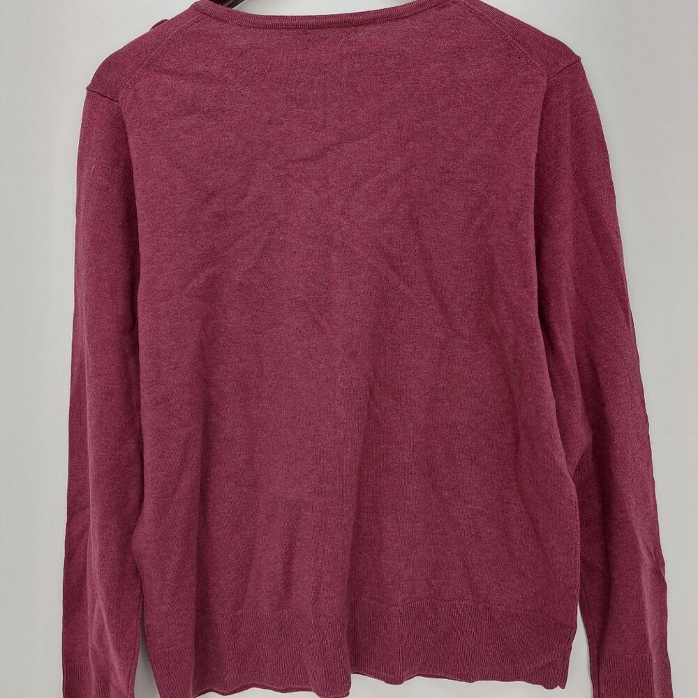 Croft & Barrow Women's XL Cardigan Wine Red Pima Cotton Embellished Neckline NWT - Picture 2 of 8